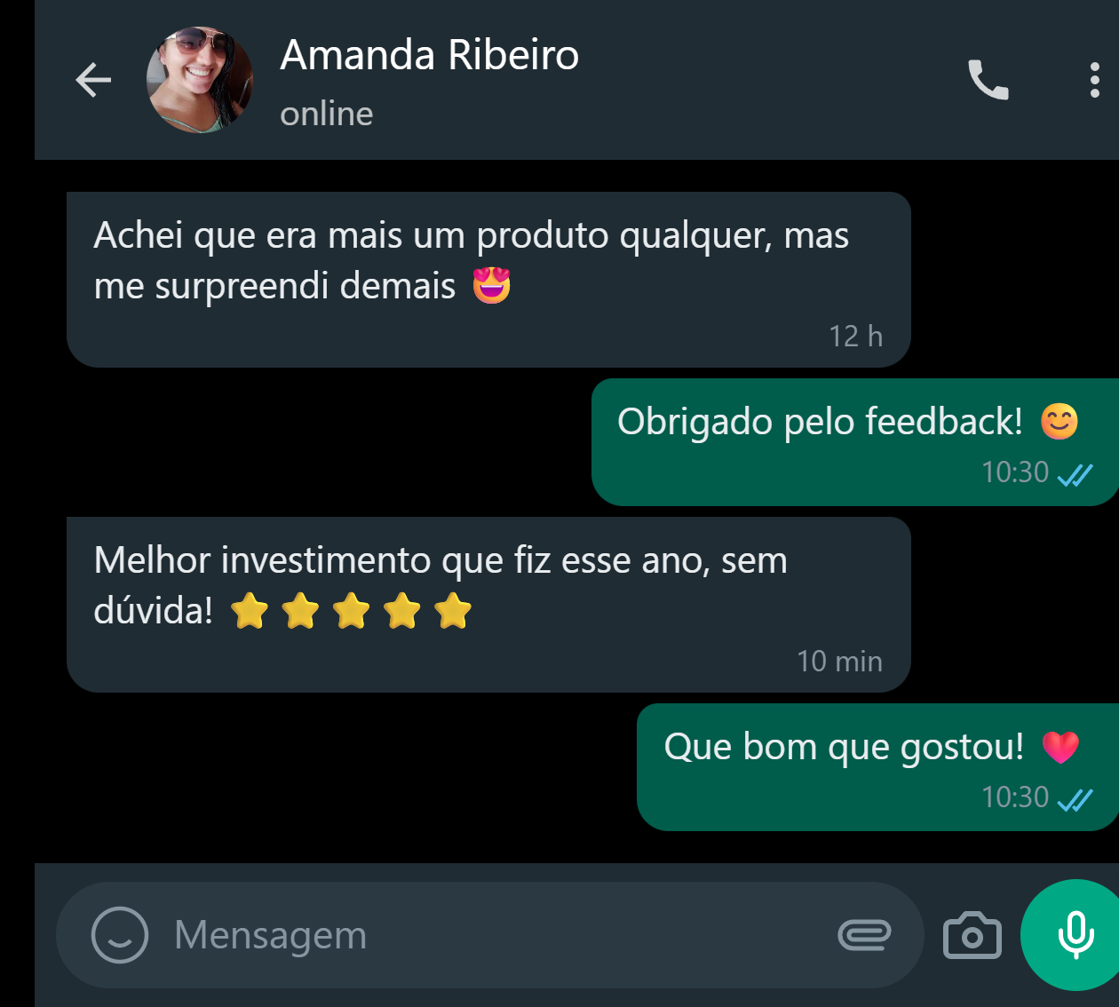 Depoimento Real WhatsApp