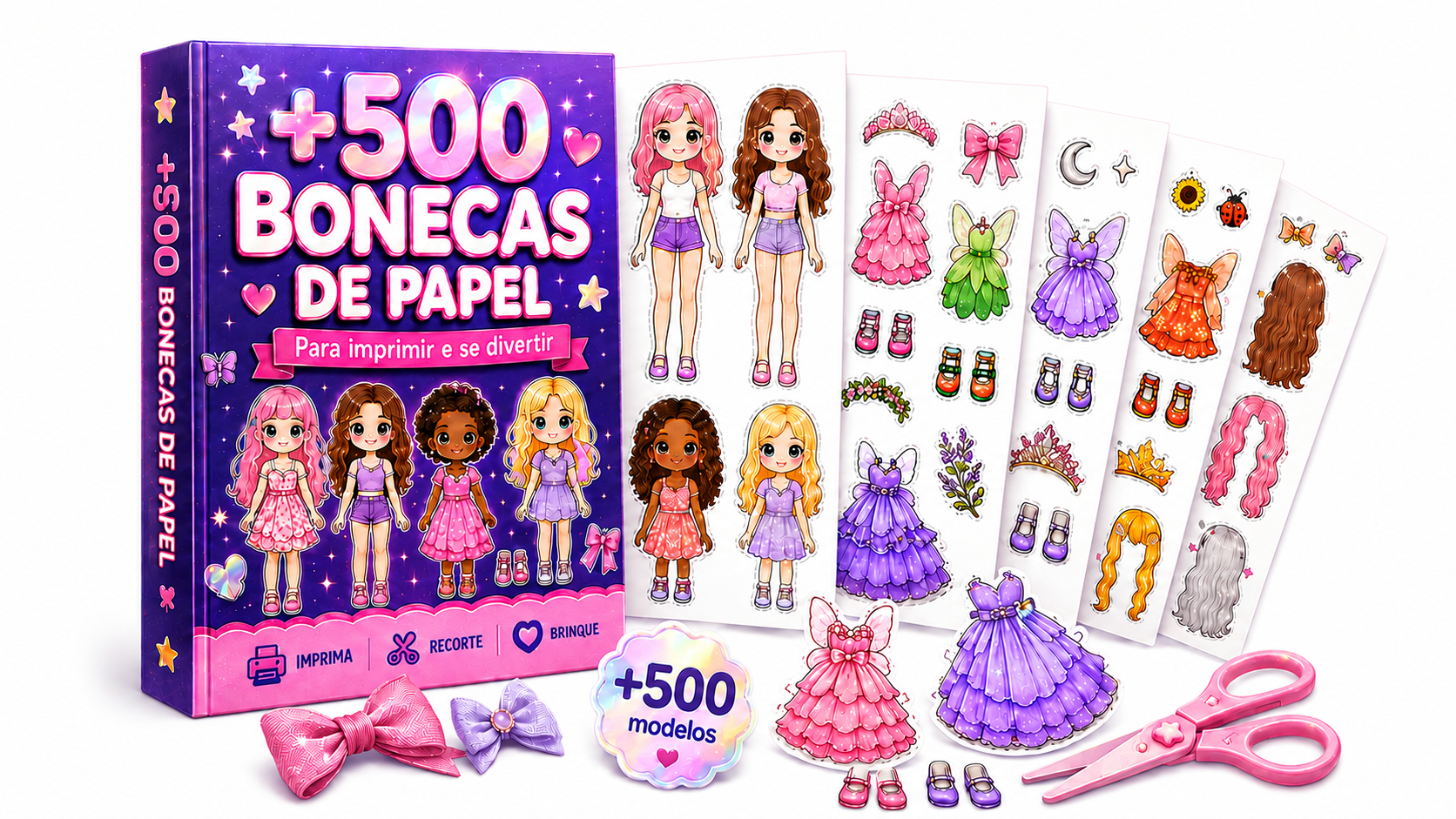Kit +500 Bonecas de Papel